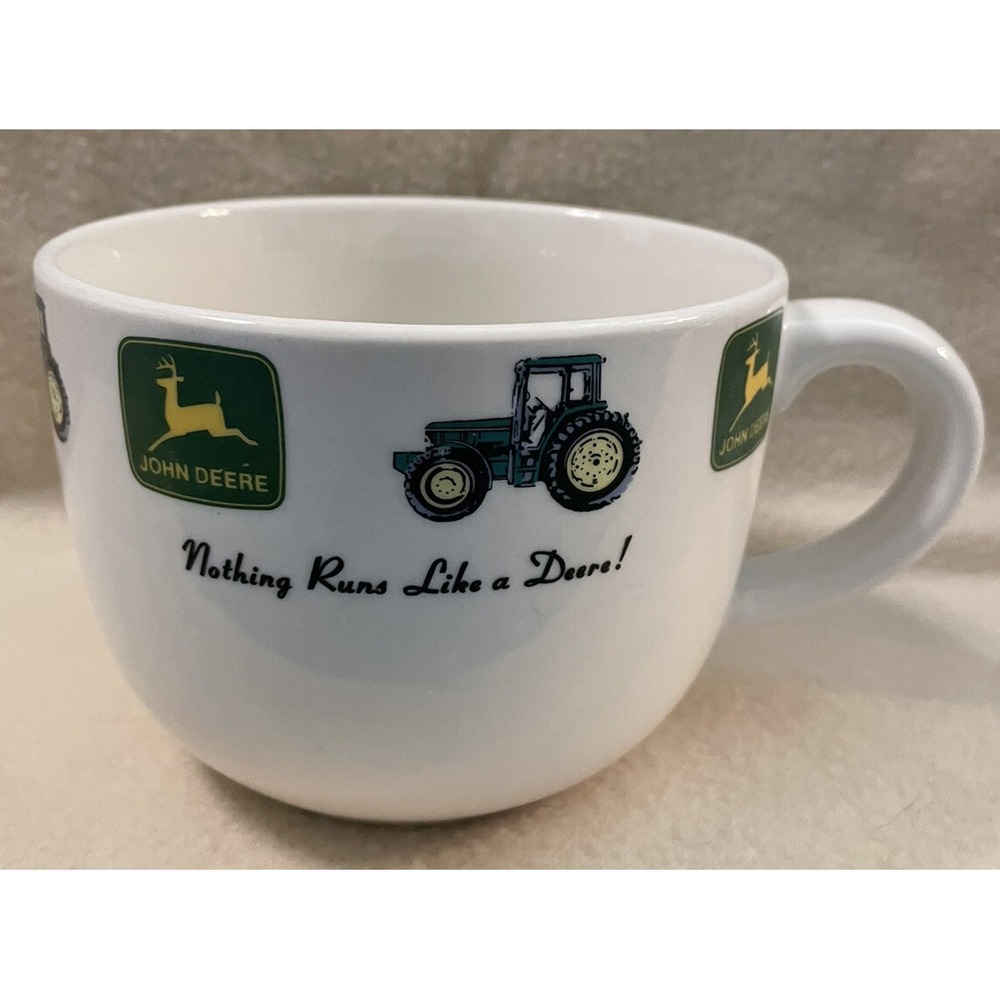 John Deere Tractor Jumbo Coffee Soup Mug - Nothing Runs Like a Deere! Licensed